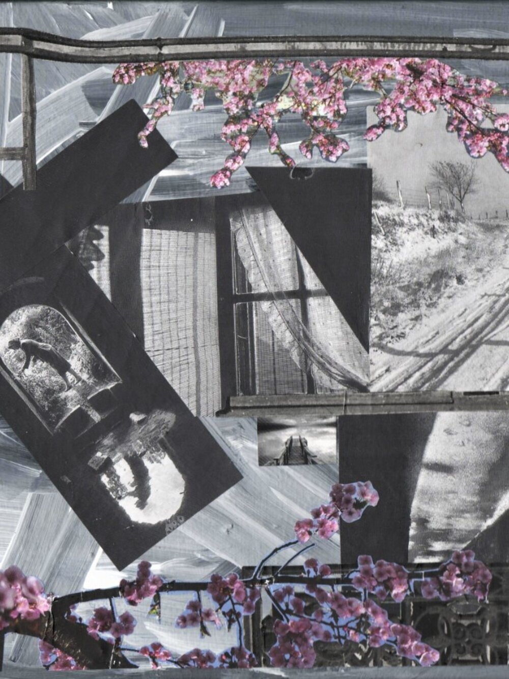 Original & unique collage on a 8 X 10 X 3/4 canvas